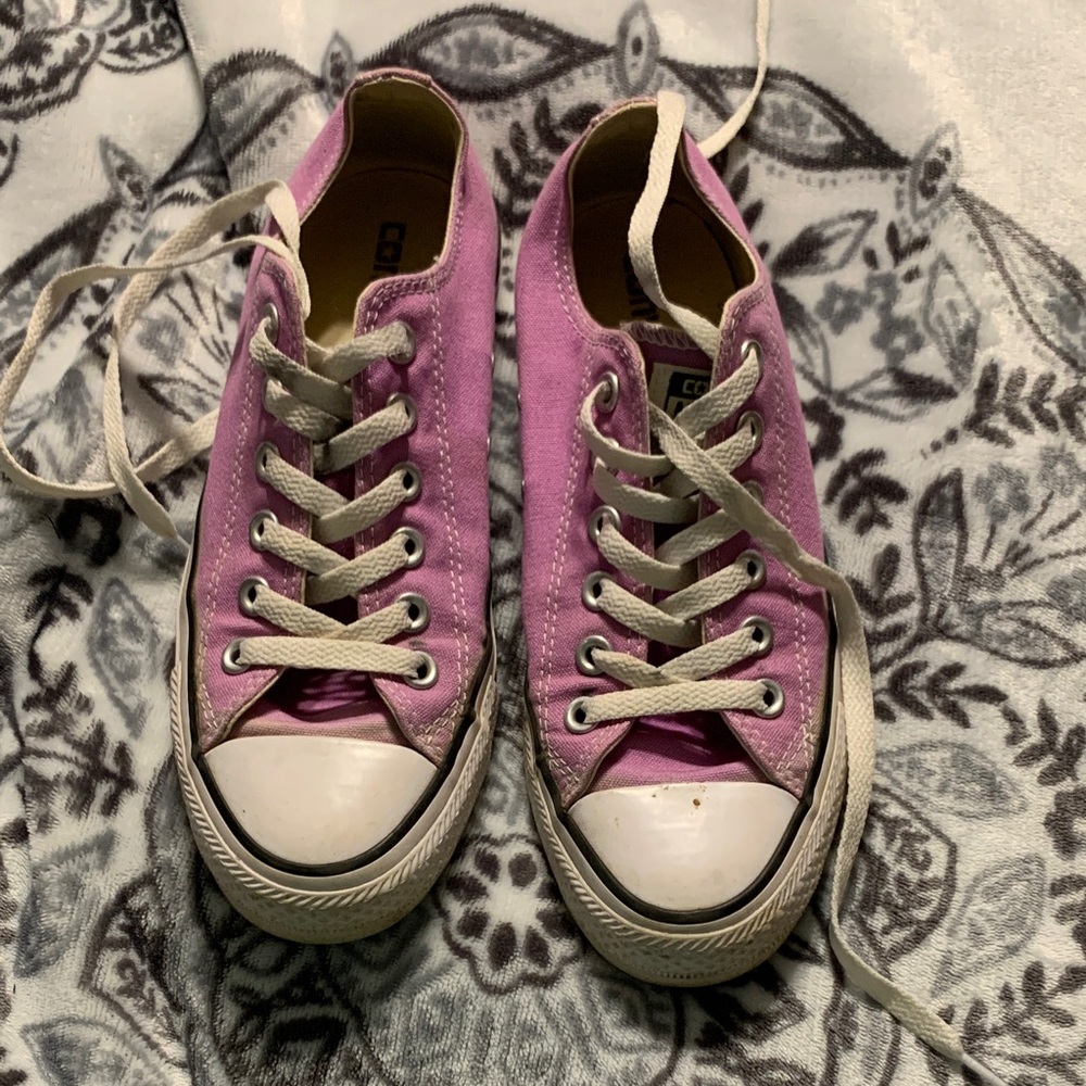Converse Pink Canvas Sneakers with White Accents